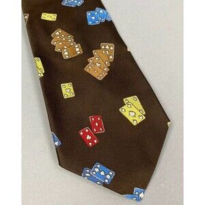 Vintage Tie Weinstocks Poker Necktie Vintage Cards Brown Blue 56” Mr John Wide
